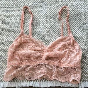 VS Pink Baby Pink Bralette Bra Lace Size Small